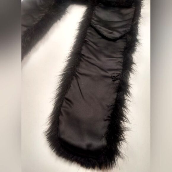 Faux Fur Mink  Long Winter Scarf with Satin Lining Vintage - Picture 11 of 16